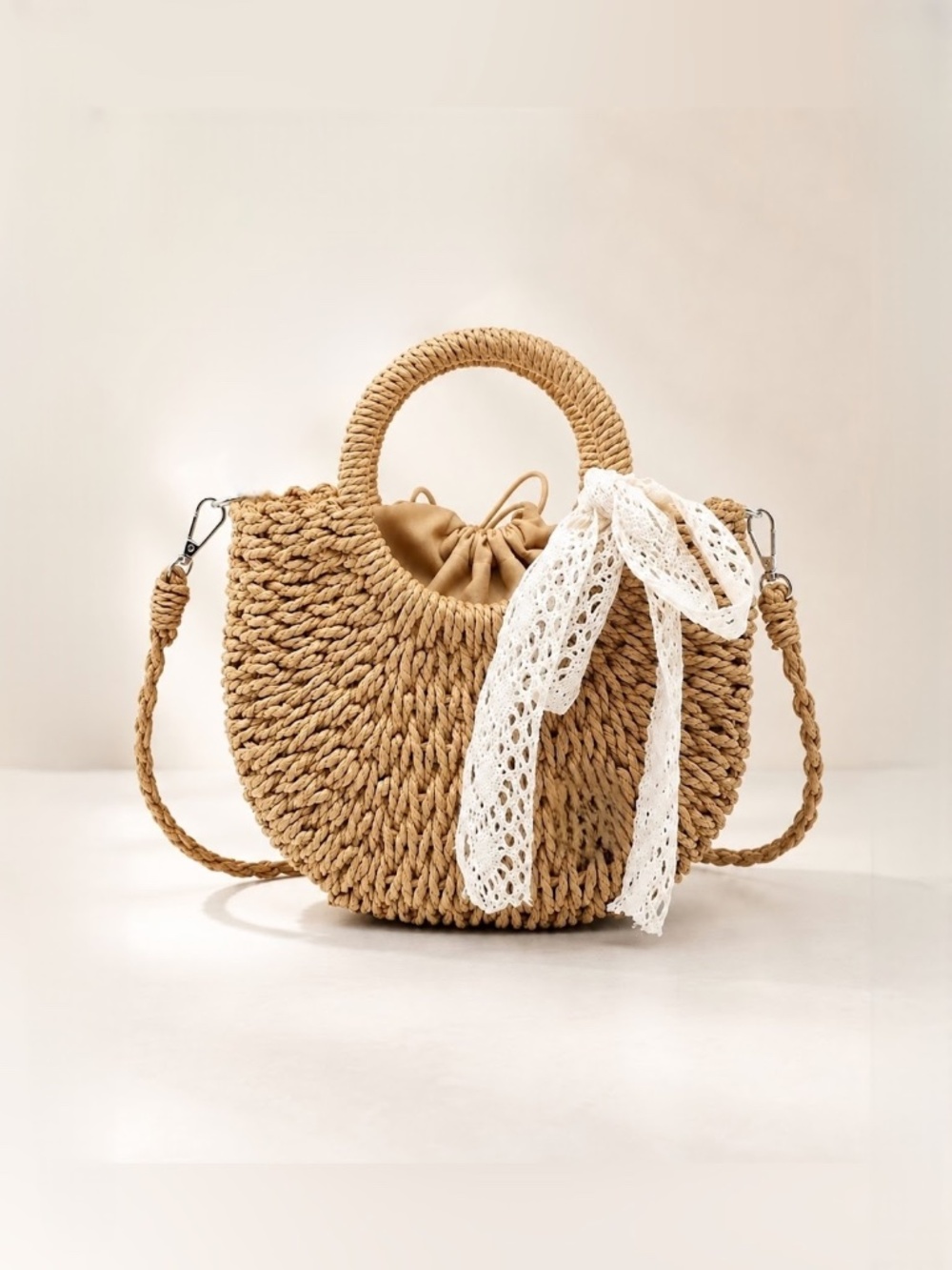 Straw Clutch Top Handle Handbags Rattan Straw Bag Summer Beach Tote Shoulder Bag